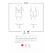 Сатиновий мереживний корсет Obsessive 810-COR-1 babydoll & thong S/M, чорний, корсет, танга