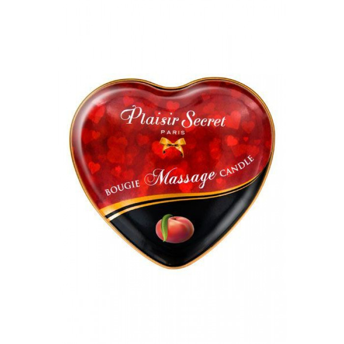 Масажна свічка-серце Plaisirs Secrets Peach (35 мл)