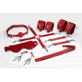 Набор Feral Feelings BDSM Kit 7 Red, наручники, поножи, коннектор, маска, паддл, кляп, зажимы