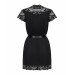 Сатиновий відкритий пеньюар на поясі Obsessive 810-PEI–1 peignoir black L/XL, чорний