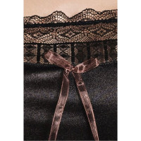 (SALE) Сорочка приталенная EVANE CHEMISE black 6XL/7XL - Passion, трусики, с кружевом