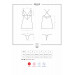 Сатиновий комплект для сну з мереживом Obsessive 828-CHE-1 chemise & thong L/XL, чорний, сорочка, ст