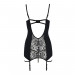 Сорочка приталена з пажами PAULINE CHEMISE black XXL/XXXL - Passion, трусики