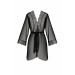 Пеньюар Passion Amberly Peignoir 4XL/5XL black, ажурні декольте та манжети, широкі рукави