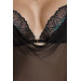 Сорочка Passion DELIENA CHEMISE L/XL black, стринги с заниженной талией
