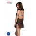 Сорочка Passion DELIENA CHEMISE XXL/XXXL black, стринги с заниженной талией