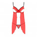 Прозорий пеньюар з відкритими грудьми CHERRY CHEMISE red L/XL - Passion Exclusive, трусики