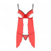 Прозорий пеньюар з відкритими грудьми CHERRY CHEMISE red S/M - Passion Exclusive, трусики