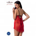 Прозорий пеньюар з відкритими грудьми CHERRY CHEMISE red S/M - Passion Exclusive, трусики