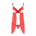 Прозрачный пеньюар с открытой грудью CHERRY CHEMISE red XXL/XXXL - Passion Exclusive, трусики