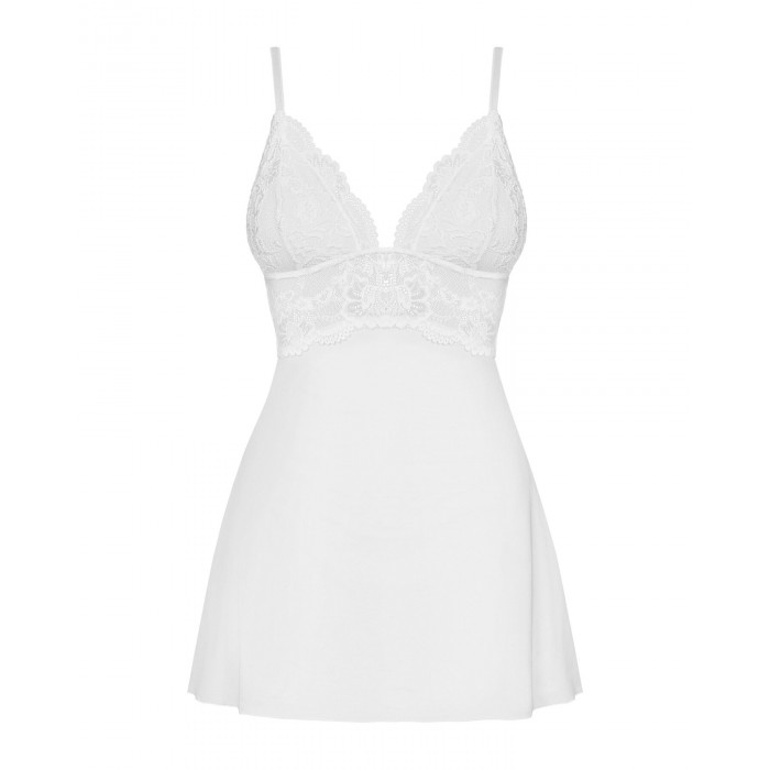 Obsessive 810-BAB-2 babydoll & thong white S/M