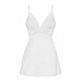 Сатиновий пеньюар з мереживом Obsessive 810-BAB-2 babydoll & thong L/XL, білий, пеньюар, танга