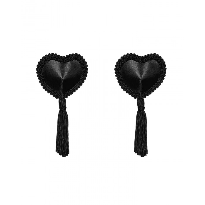 Еротичні наклейки на соски з пензликами Obsessive Tassel nipple covers black, чорні