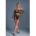 Бодістокінг Caprice Lingerie Model 07 One size Black, топ, велосипедки, сітка зі стразами