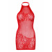 Платье-сетка со стразами Leg Avenue Rhinestone halter mini dress Red, открытая спина, one size