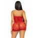 Платье-сетка со стразами Leg Avenue Rhinestone halter mini dress Red, открытая спина, one size