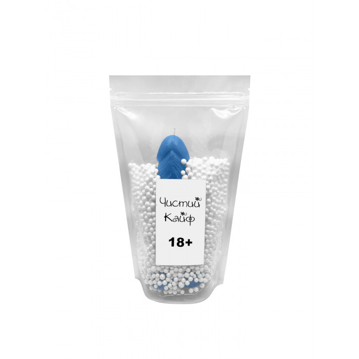 Свеча в виде члена Чистый Кайф Blue size L, для возбуждающей атмосферы