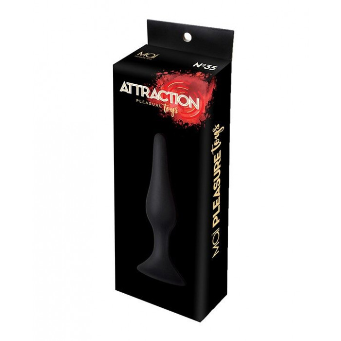 Анальная пробка на присоске MAI Attraction Toys №35 Black, длина 15,5см, диаметр 3,8см