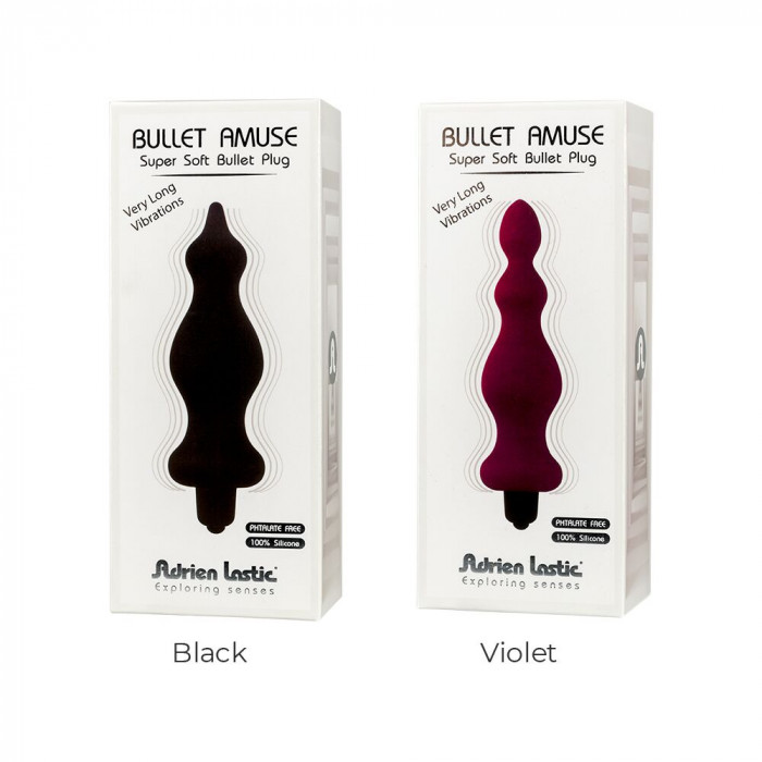 Анальна пробка з вібрацією Adrien Lastic Bullet Amuse Black, макс. діаметр 3,9 см