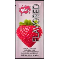ПРОБНИК Лубрикант Wet Flavored Sexy Strawberry (сочная клубника) 10 мл