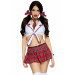 Костюм школьницы Leg Avenue Miss Prep School S/M, топ, юбка, галстук, бантики