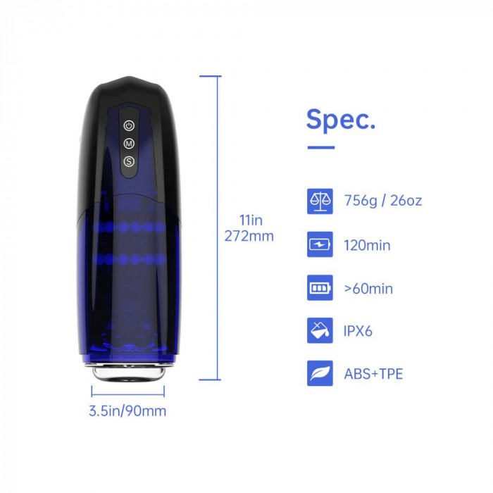 Интерактивный смарт мастурбатор Magic Motion Xone, имитация фрикций, 10 режимов, турбо-кнопка