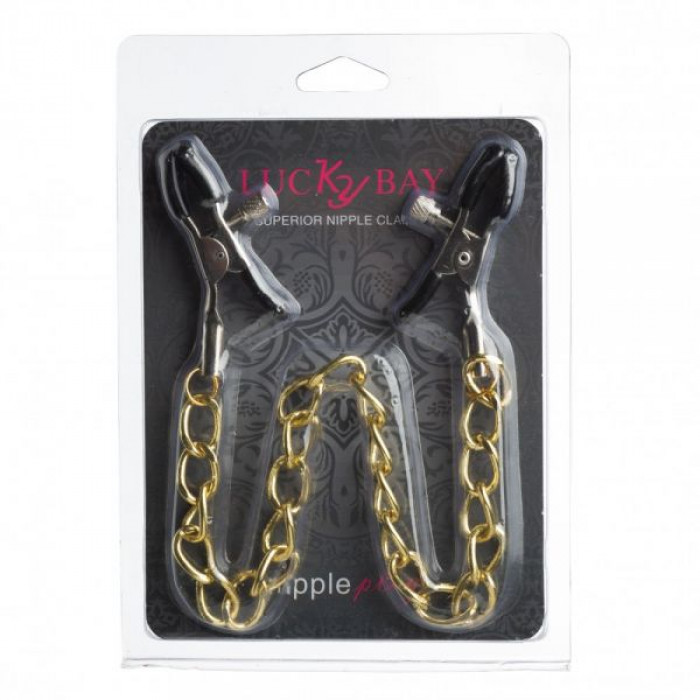 Затискачі на соски Nipple play Long Chain, Gold