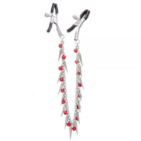 Зажимы на соски Nipple play Chain Red Bell and Spike