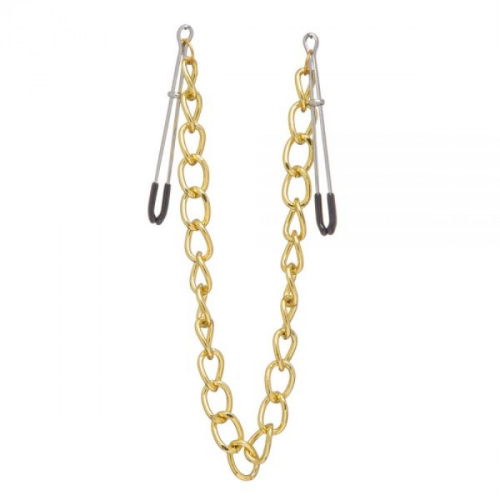 Затискачі на соски Nipple play пінцет Chain Gold