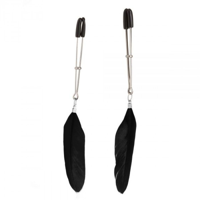 Затискачі на соски Пір'ячко Lucky Bay nipple Play, Black