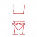 Комплект білизни MAGALI SET OpenBra red S/M - Passion Exclusive: стрепи: ліф, трусики і пояс