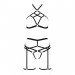 Комплект білизни MORGAN SET OpenBra black XXL/XXXL - Passion Exclusive: стрепи: трусики, ліф, пояс