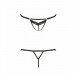 Откровенные трусики-стрепы с кружевом Passion Exclusive SOLON THONG XXL/XXXL black
