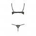 Комплект білизни VALERY SET OpenBra black XXL/XXXL - Passion Exclusive: стрепи: трусики, відкритий л