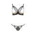 Комплект білизни VALERY SET OpenBra black XXL/XXXL - Passion Exclusive: стрепи: трусики, відкритий л
