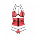 Комплект білизни AKITA SET red XXL/ XXL - Passion Exclusive: широкий пояс, ліф, стрінги
