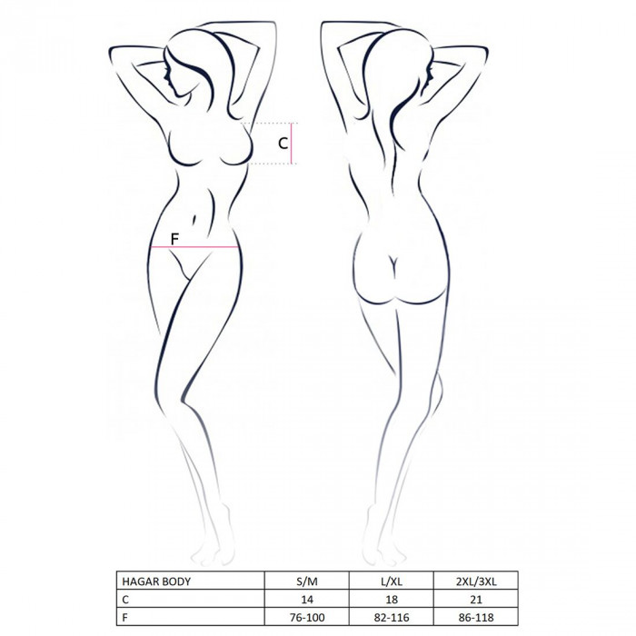 Боді-монокіні HAGAR BODY black S/M - Passion Exclusive