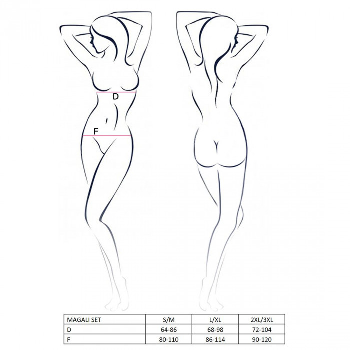 Комплект білизни MAGALI SET OpenBra red L/XL - Passion Exclusive: стрепи: ліф, трусики і пояс
