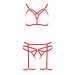 Комплект білизни MAGALI SET OpenBra red L/XL - Passion Exclusive: стрепи: ліф, трусики і пояс