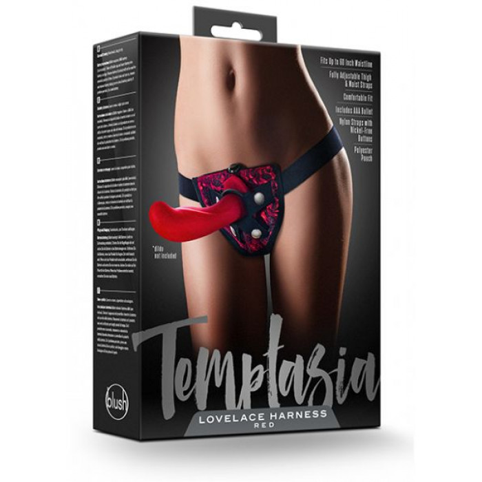 Трусики для страпона з вібропулею TEMTASIA LOVELACE HARNESS RED