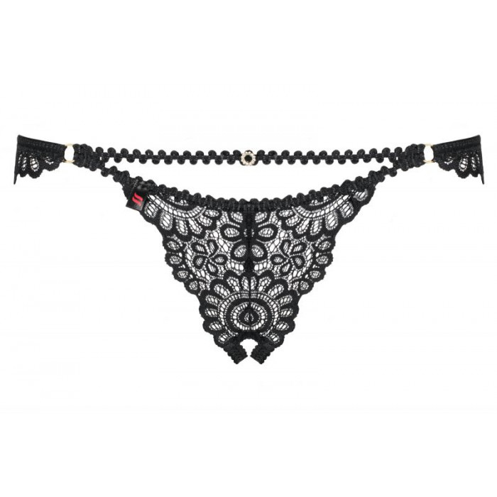 Стрінги Obsessive Mixty crotchless panties black S / M