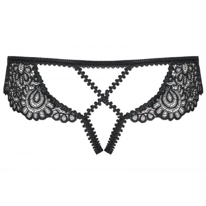 Стрінги Obsessive Mixty crotchless panties black L / XL