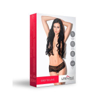 Трусики-шорти з розрізом чорні LeFrivole, S / M, 42-44