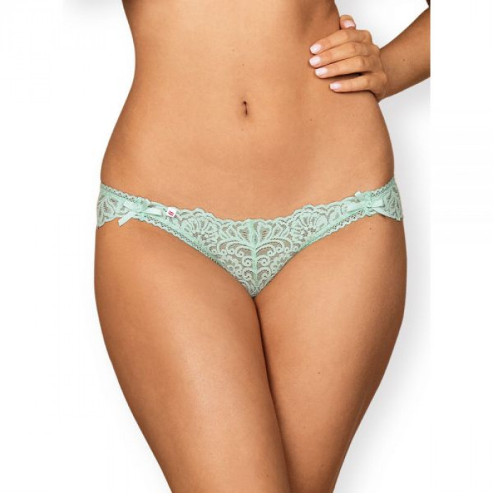 410938 Трусики мереживні Obsessive Delicanta S / M блакитні
