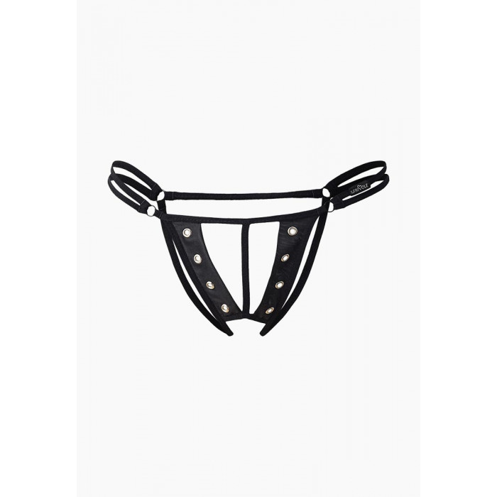 Трусики с разрезом Easy to love черные LeFrivole, S/M, 42-44