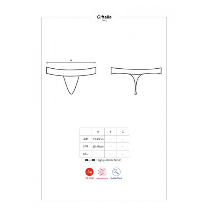 Стрінги Obsessive Giftella thong red S / M