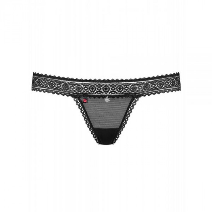 Стрінги мереживо чорний Obsessive 862-THO-1 thong L / XL