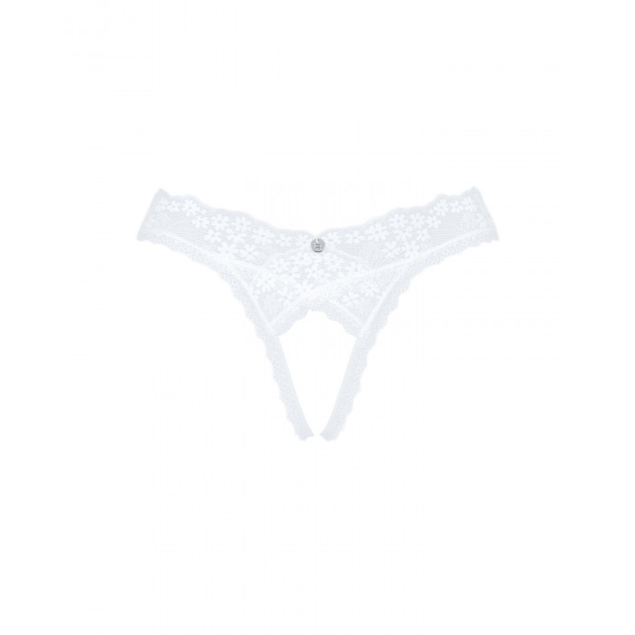 Кружевные танга Obsessive Heavenlly crotchless thong XS/S, с доступом