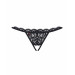 Мереживні танги з двома отворами Obsessive 831-THC-1 crotchless thong S/M, чорні, бантики